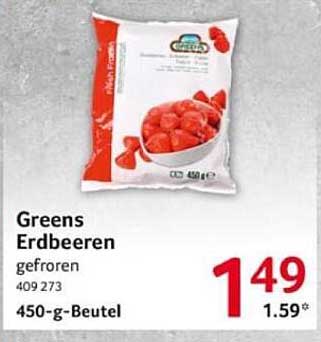 Greens Erdbeeren gefroren 450-g-Beutel