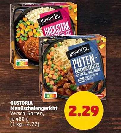 GUSTORIA Menüschergericht - Verschiedene Sorten, je 480 g