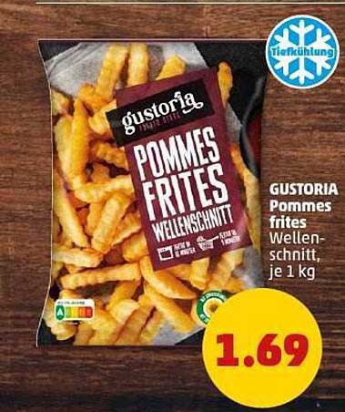 GUSTORIA Pommes frites Wellen-Schnitt, je 1 kg