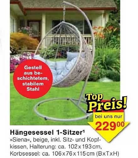 Hängesessel 1-Sitzer «Siena»