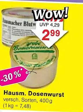 Hausm. Dosenwurst, 400g - Verschiedene Sorten