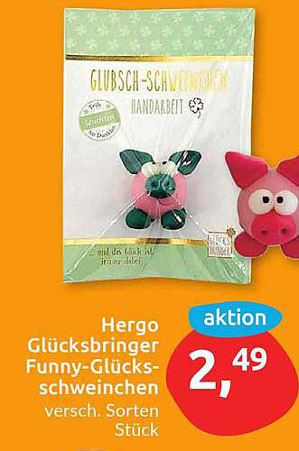 Hergo Glücksbringer Funny-Glücksschweinchen - verschiedene Sorten