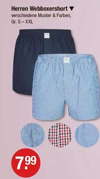 Herren Webboxershort - verschiedene Muster & Farben, Gr. S – XXL