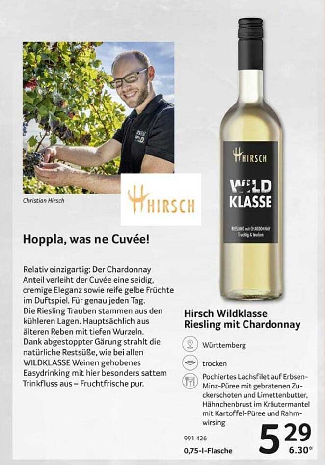 Hirsch Wildklasse Riesling mit Chardonnay