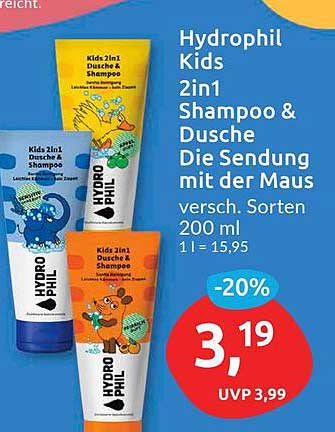 Hydrophil Kids 2in1 Shampoo & Dusche – Die Sendung mit der Maus – 200 ml