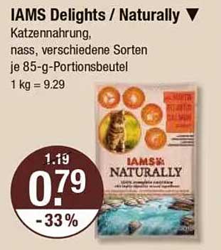 IAMS Delights / Naturally Katzennahrung, nass, verschiedene Sorten