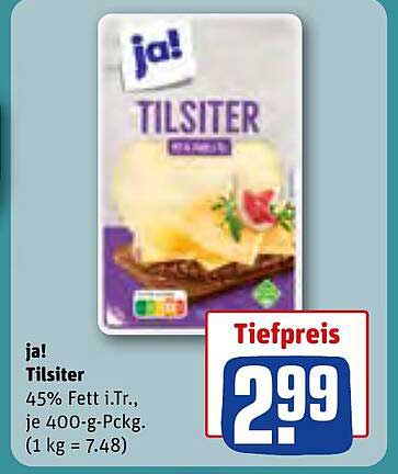ja! Tilsiter 400 g – Tiefpreis!