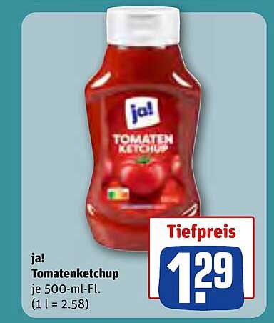 ja! Tomatenketchup je 500-ml-Fl.