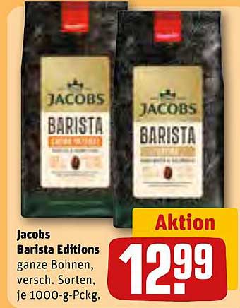 Jacobs Barista Editions ganze Bohnen, verschiedene Sorten, je 1000-g-Pckg.