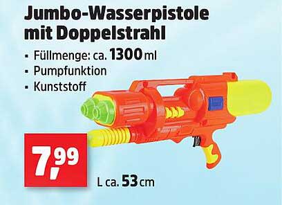 Jumbo-Wasserpistole mit Doppelspruch