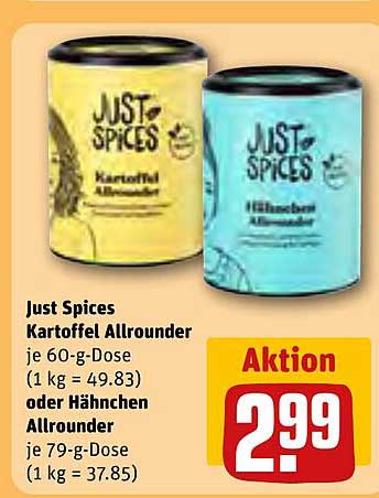 Just Spices Kartoffel Allrounder oder Hähnchen Allrounder