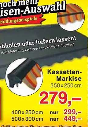 Kassetten-Markise 350 x 250 cm