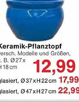 Keramik-Pflanztopf in verschiedenen Modellen und Größen