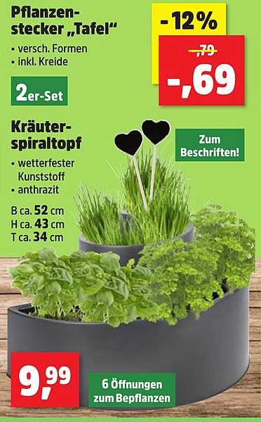 Kräuterspiraltopf – wetterfester Kunststoff in Anthrazit