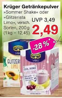 Krüger Getränkepulver »Sommer Shake« oder »Glitzerista Limo«, 200 g