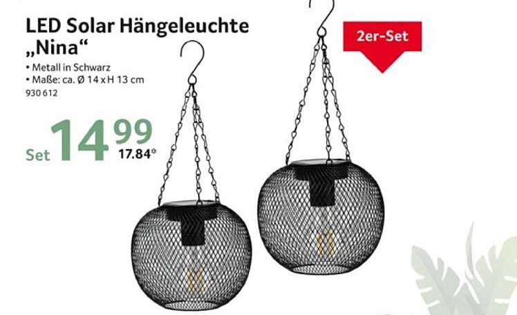 LED Solar Hängeleuchte „Nina“ - Set (2er-Set)