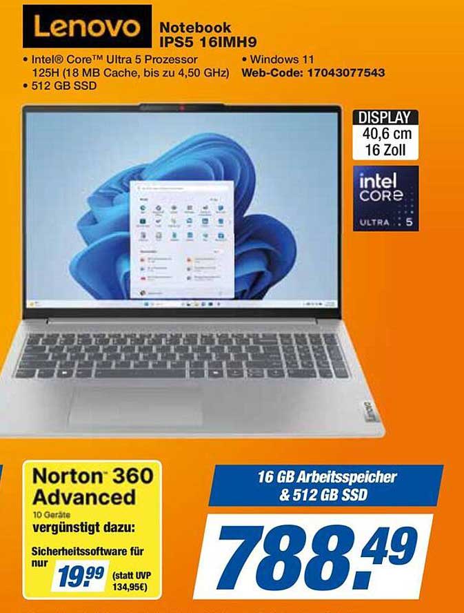 Lenovo Notebook IPS5 16IMH9