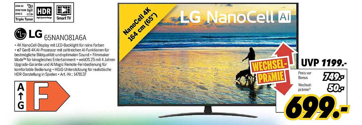 LG 65NANO81A6A NanoCell 4K Fernseher