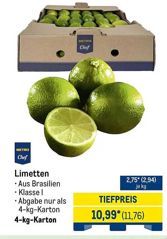 Limetten - Aus Brasilien, 4-kg-Karton