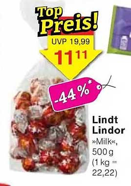 Lindt Lindor Milk, 500 g - Top Preis!