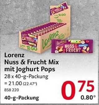 Lorenz Nuss & Frucht Mix mit Joghurt Pops 28 x 40-g-Packung