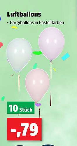 Luftballons - Partyballons in Pastellfarben