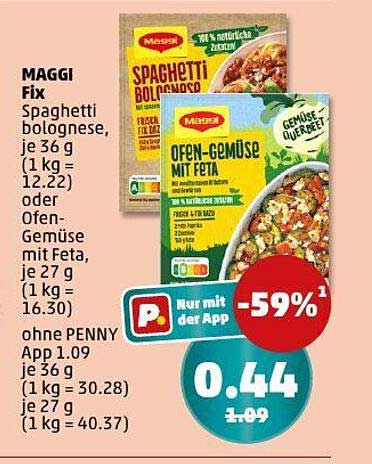 MAGGI Fix Spaghetti Bolognese oder Ofen-Gemüse mit Feta
