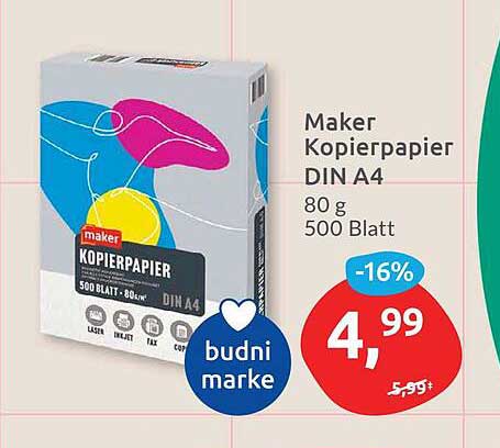 Maker Kopierpapier DIN A4 - 80 g, 500 Blatt