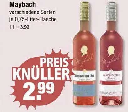 Maybach verschiedene Sorten je 0,75-Liter-Flasche