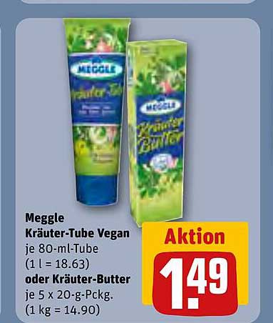 Meggle Kräuter-Tube Vegan oder Kräuter-Butter