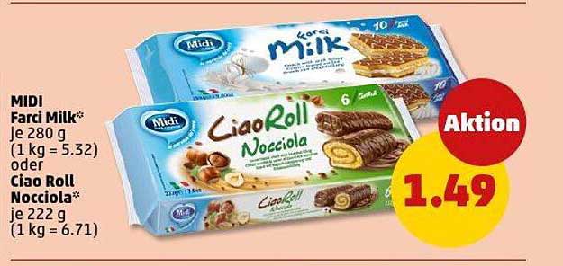 MIDi Farci Milk oder Ciao Roll Nocciola