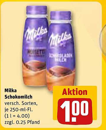 Milka Schokomilch - verschiedene Sorten, je 250-ml-Fl.