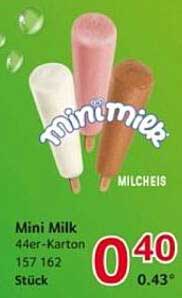Mini Milk Gemischte Eiscreme, 44er-Karton