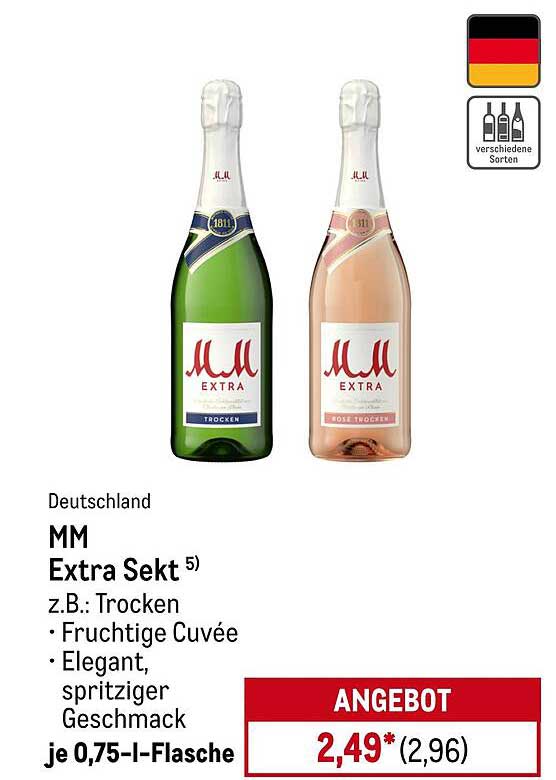 MM Extra Sekt – Fruchtige Cuvée in zwei Varianten