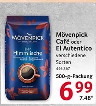 Mövenpick Café oder El Autentico verschiedene Sorten 500-g-Packung