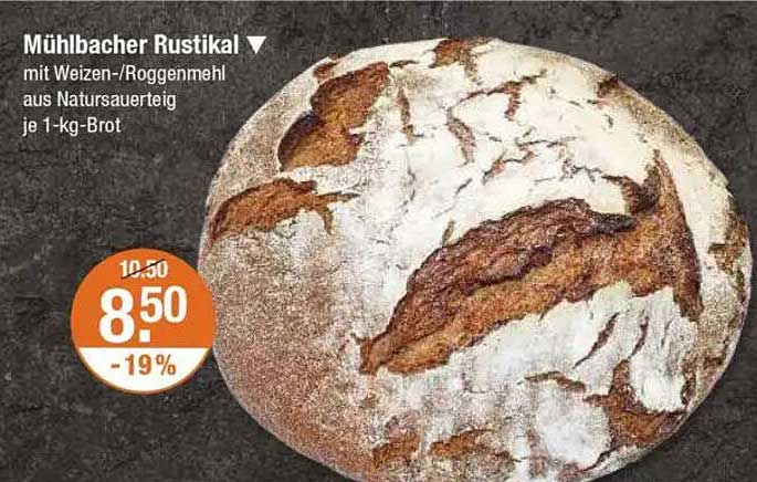 Mühlbacher Rustikal mit Weizen-/Roggenmehl aus Natursauerteig je 1-kg-Brot