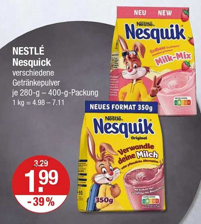 NESTLÉ Nesquik verschiedene Getränkepulver je 280-g - 400-g-Packung
