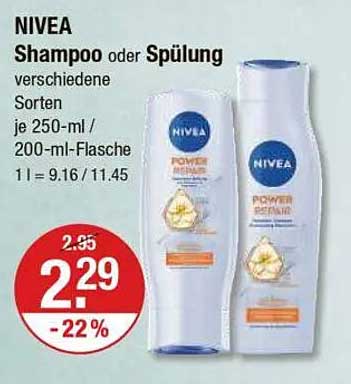 NIVEA Shampoo oder Spülung verschiedene Sorten je 250-ml / 200-ml-Flasche