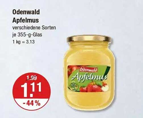 Odenwald Apfelmus verschiedene Sorten je 355-g-Glas
