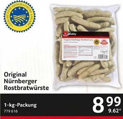 Original Nürnberger Rostbratwürste 1-kg-Packung