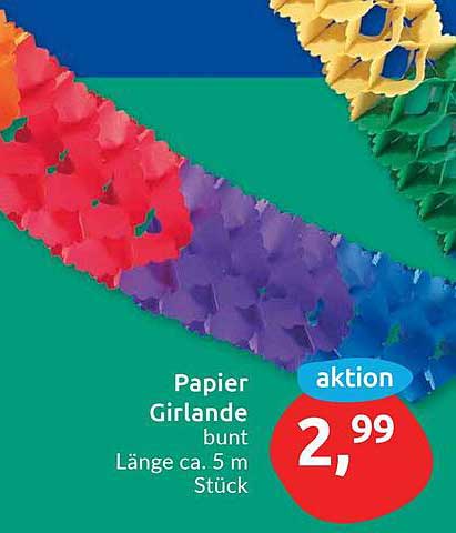 Papier Girlande bunt – Länge ca. 5 m Stück