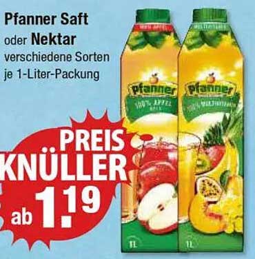 Pfanner Saft oder Nektar verschiedene Sorten je 1-Liter-Packung