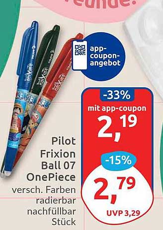 Pilot Frixion Ball 07 OnePiece - radierbare Farben für kreative Köpfe