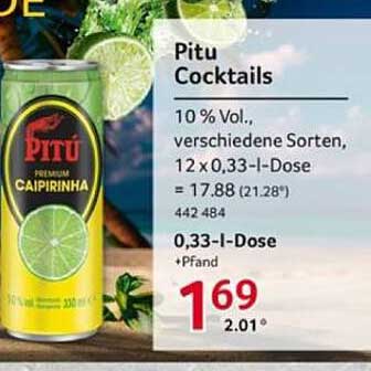 Pitu Cocktails - Caipirinha, 0,33-l-Dose