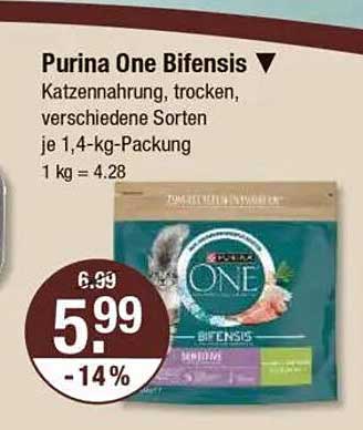 Purina One Bifensis Katzenfutter, trocken, verschiedene Sorten, je 1,4-kg-Packung