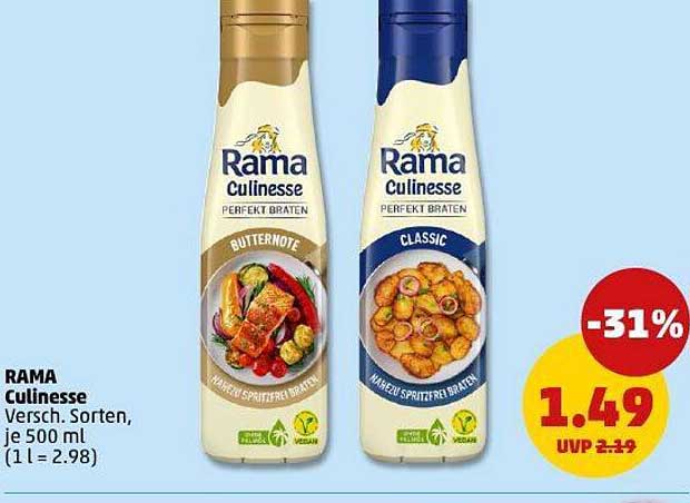 RAMA Culinesse – Verschiedene Sorten, je 500 ml