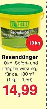 Rasendünger 10 kg – Sofort- und Langzeitwirkung für Ihren Garten