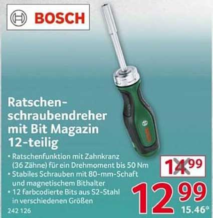 Ratschen-schraubendreher mit Bit Magazin 12-teilig