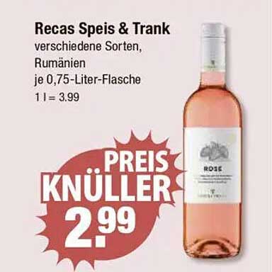 Recas Speis & Trank – Roséwein aus Rumänien, 0,75-Liter-Flasche