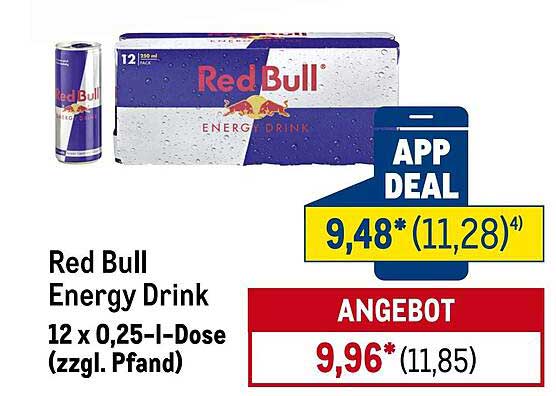 Red Bull Energy Drink 12 x 0,25-I-Dose (zzgl. Pfand)